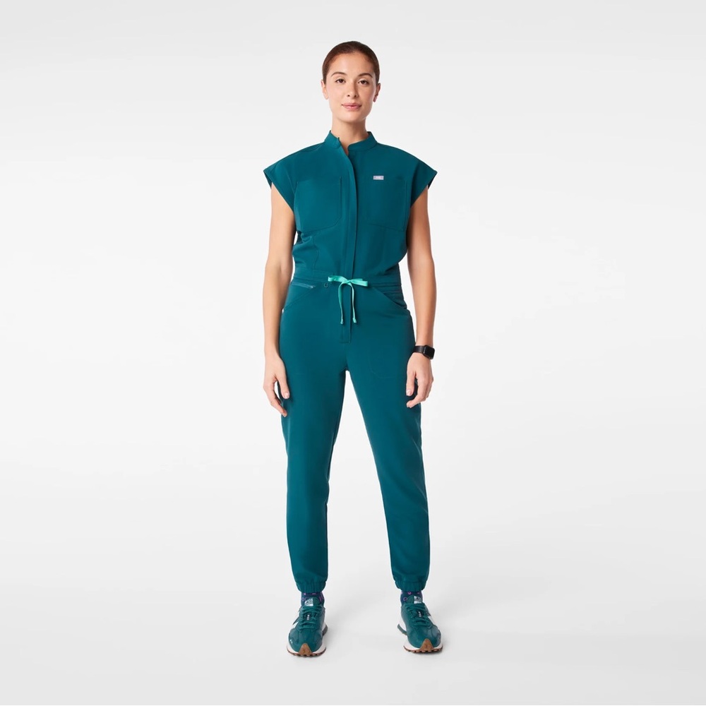 BRAND NEW Figs XS Cargo Scrub Jumpsuit (Caribbean Blue)